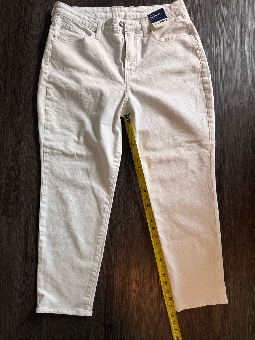 NWT Old Navy High-Waisted OG Straight Jeans White Size 14 Mom Jeans 90s - Picture 5 of 5